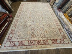 Estate sale Hand Knotted beautiful Sultanabad geomatric wool rug Size 10×13’9″