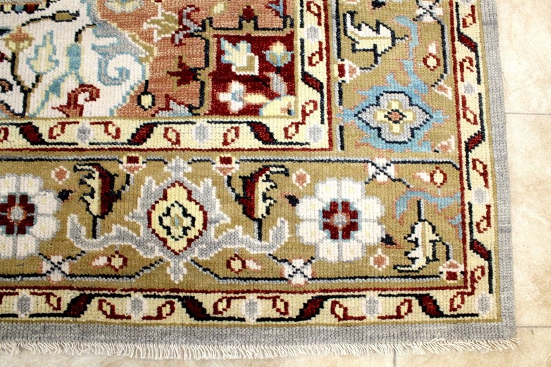 9X12 MASTERPIECE MINT HAND KNOTTED VEGETABLE DYE HERIZZ SERAPI WOOL TURKISH RUG gallery