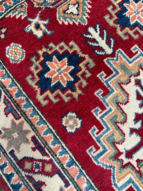 Bright & Colorful Fine Quality New Handmade Afghan Kazakh Accent Rug, 3'x4' gallery