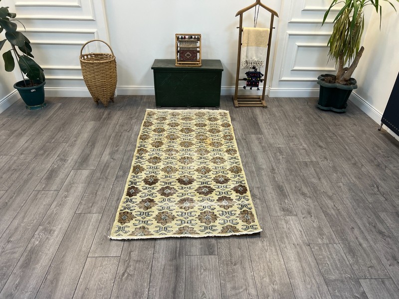 Vintage Rug, 3.3 x 6.6 ft, Turkish Rug, Beige Rug, Oriental Rug, Oushak Rug gallery