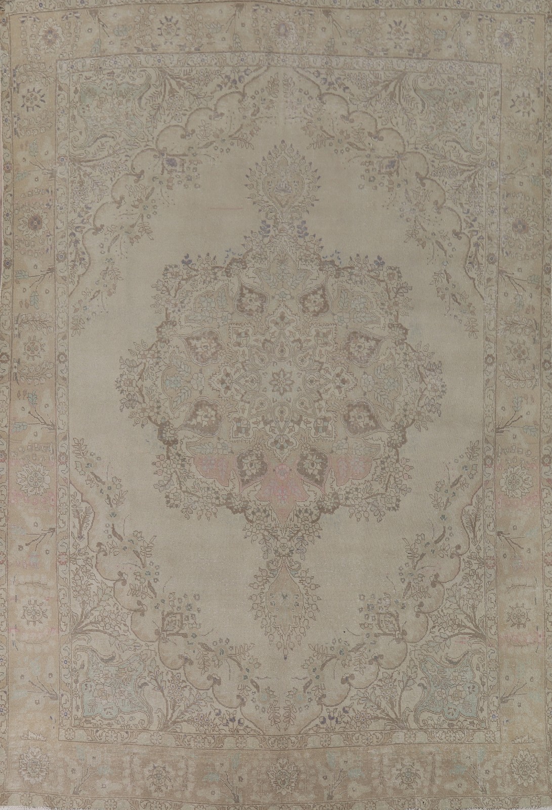 Earth-Tone Distressed Area Rug 9x13 Traditional Vintage Hand-knotted Wool gallery