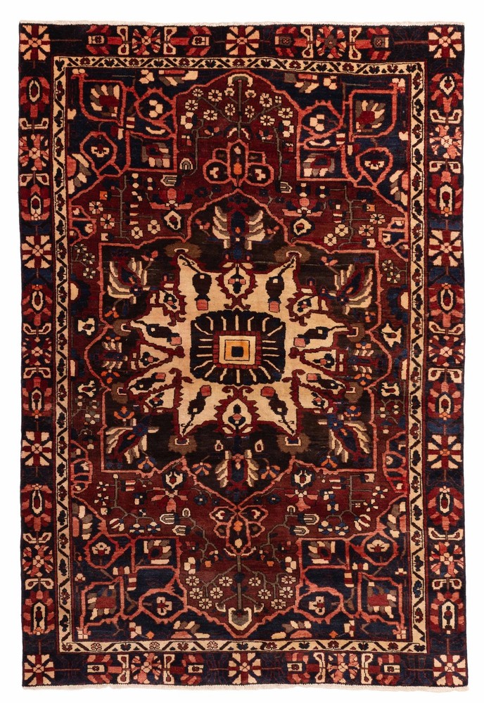 Vintage Traditional Hand-Knotted Area Rug 6'3" x 9'5" Oriental Wool Carpet
