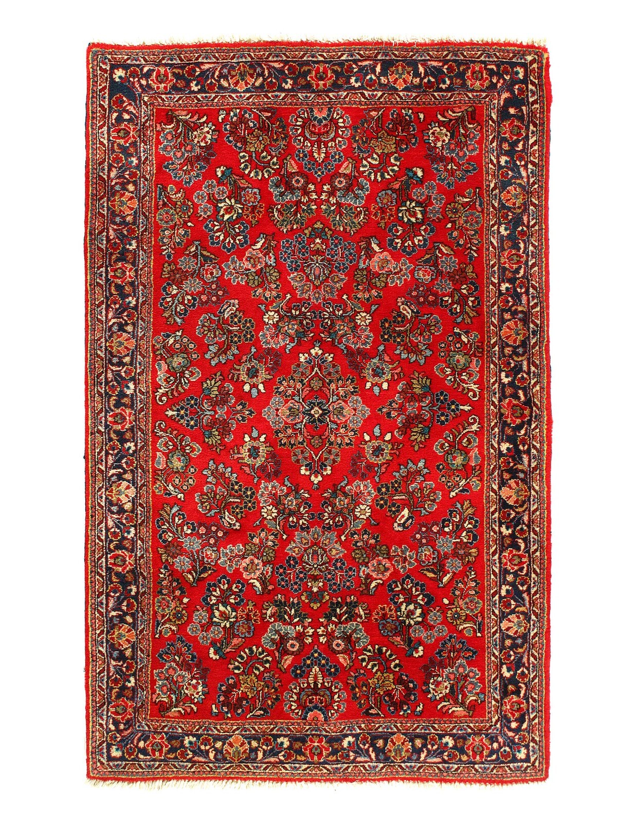 Fine Hand Knotted Antique Sarouk 4'3'' X 6'7'' gallery