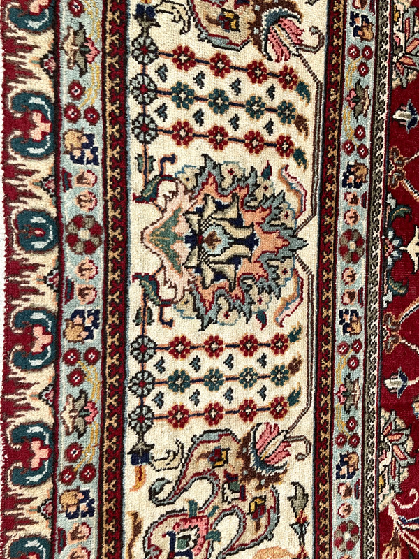 Antique Oriental Hand-Knotted Wool Area Rug Red/Ivory/Blue 11'5" x 16' gallery