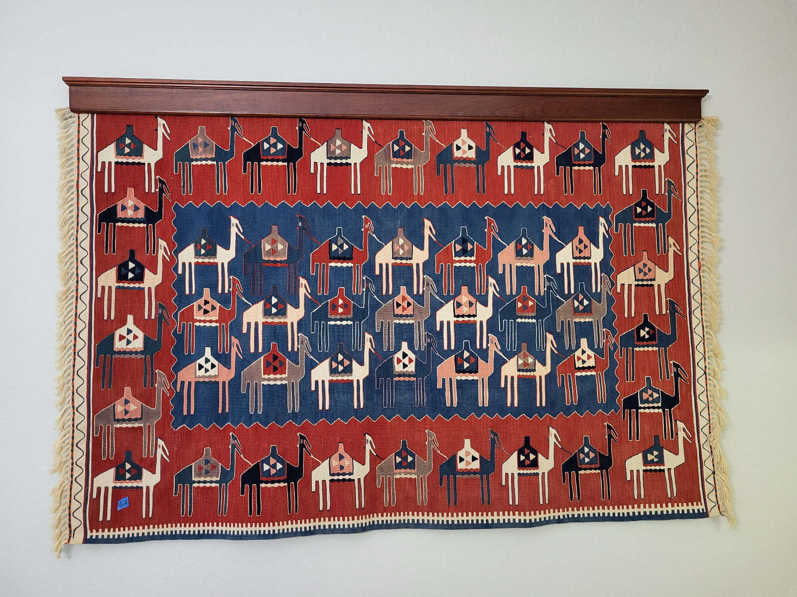 Vintage Konya Kilim Wool Rug or Wall Hanging Hand Woven Turkish gallery
