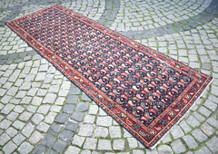 Fabulous Antique Runner Rug 40” x 120” Caucasian Rug Collector Item Worn Rug