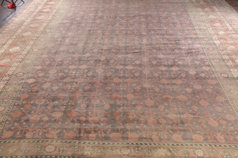 Pre-1900 Antique Vegetable Dye Khotan Egyptian 25x37 Area Rug Oversize Handmade gallery