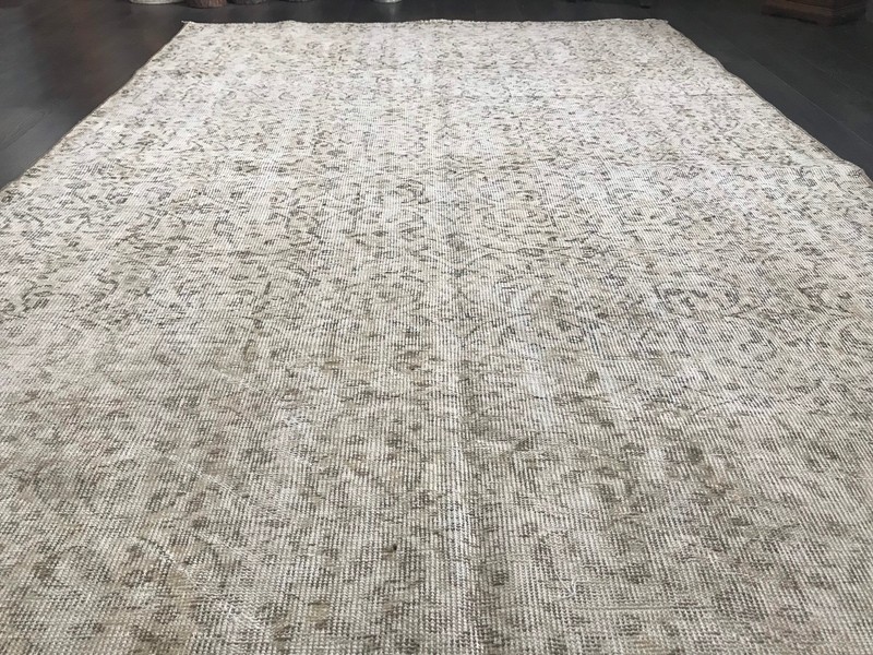 5.5x8.5 Large Beige Vintage Turkish Oushak Rug gallery