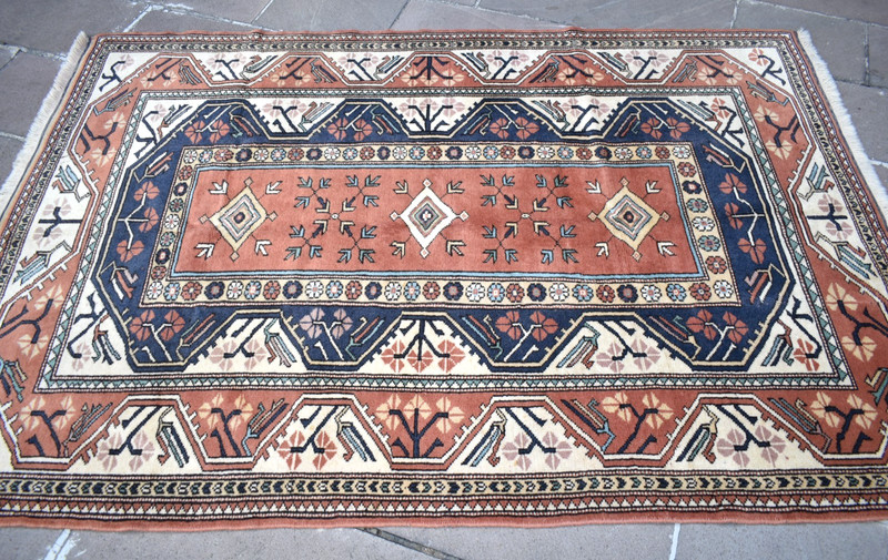 Vintage Turkish Rug 57'' x 81'' Hand-knotted Milas Rug Decorative Milas Wool Rug gallery