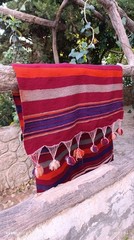 Vintage Ghardaia Handwoven Wool Baby Cover | Algerian Saharan Textile