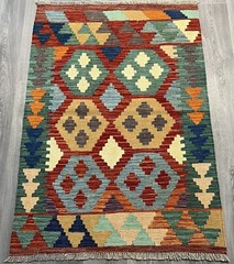Vintage Kilim Traditional Hand Made Oriental Wool Kilim 5ftx3.2ft 135cmx95cm