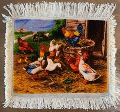 Hand-knotted Pictorial Carpet Tableau Rug Wall Carpet Wool and Silk Oriental Rug