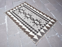 Vintage Turkish Rug 41” x 63” Anatolian Natural Organic Wool Area Rug NO DYE