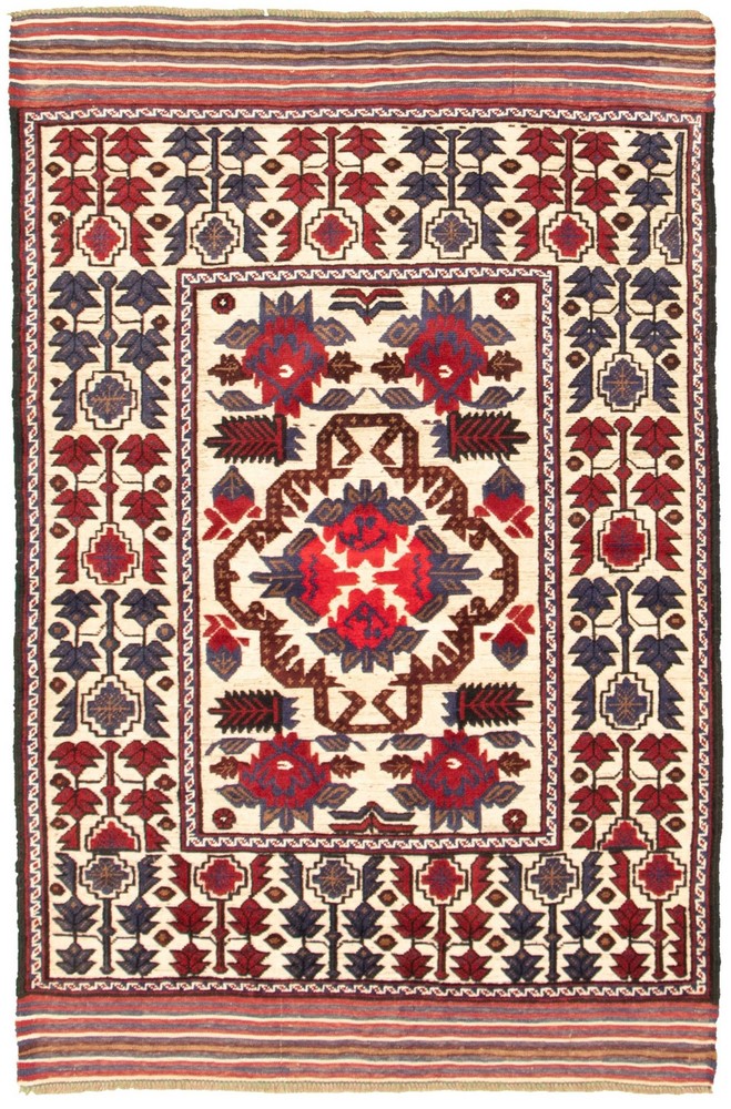 Traditional Vintage Hand-Knotted Oriental Carpet 4'1" x 6'2" Wool Area Rug