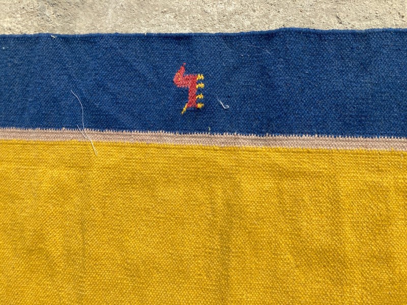 Vintage Traditional Handmade Moroccan Gabbeh Flatweave Kilim Wool Rug 226x164 cm gallery