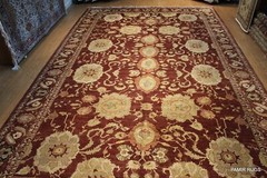 HERIZ DESIGN HAND-WOVEN-RUG_ LARGE SIZE 11′ X 17′ fine wool maroon Burgundy