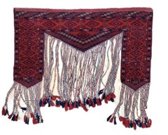 Turkmen Take Ersari Tent Decoration Original Wall Hanging Collectible Rug Tassel