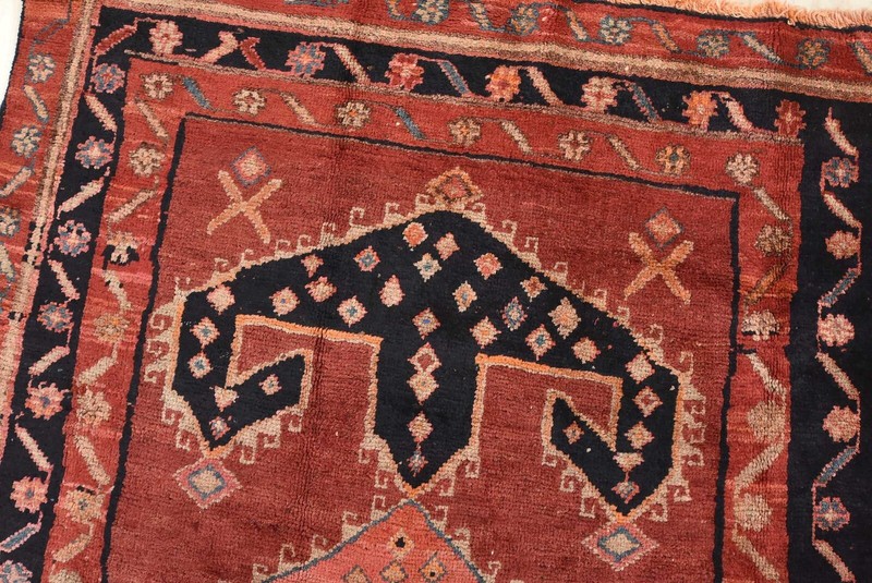 Vintage Tribal Runner 4’1” x 11’4” Red Wool Geometric Hand-Knotted Oriental Rug gallery