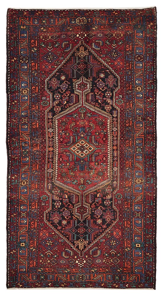 Vintage Traditional Hand-Knotted Area Rug 5'2" x 9'9" Oriental Wool Carpet