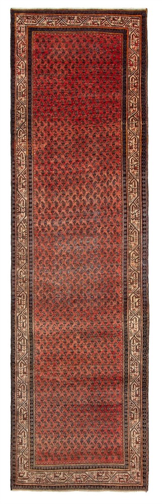 3'4" x 11'6" Vintage Hand-knotted Runner Rug Traditional Oriental Wool Carpet