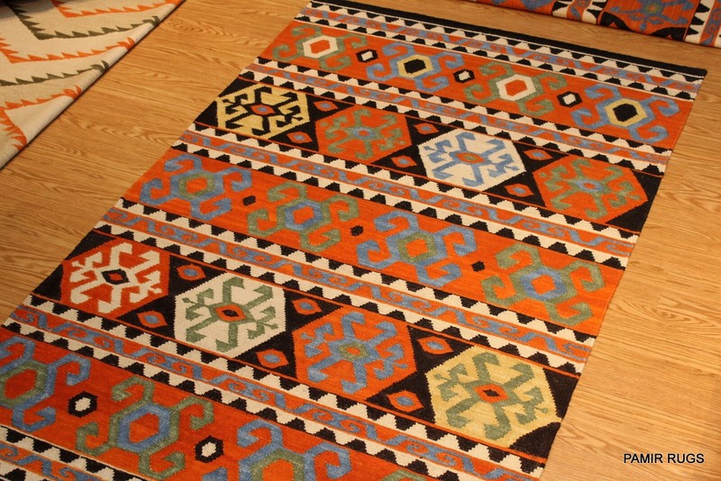 _HAND_WOVEN_KILIM_Southwestern style 5x8 ft. SHIRVAN CAUCASIAN KAZAK DESIGN gallery