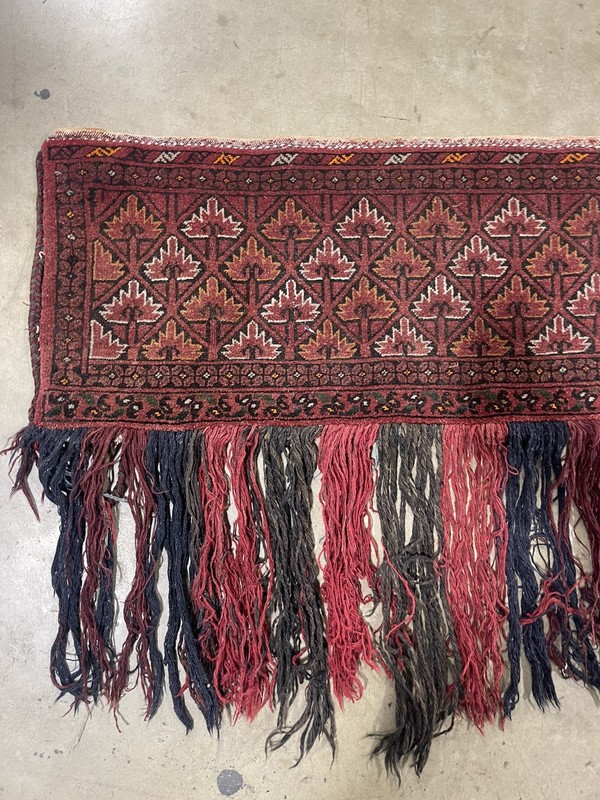Antique Turkoman Saryk Yomud Torba Complete With Skirt Long Tassels14x46" gallery