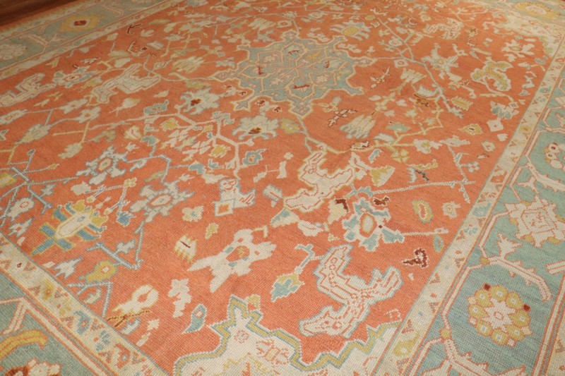 Antique Gorgeous Turkish Oushak Ushak Rug Size 11''7''x15'6'' gallery