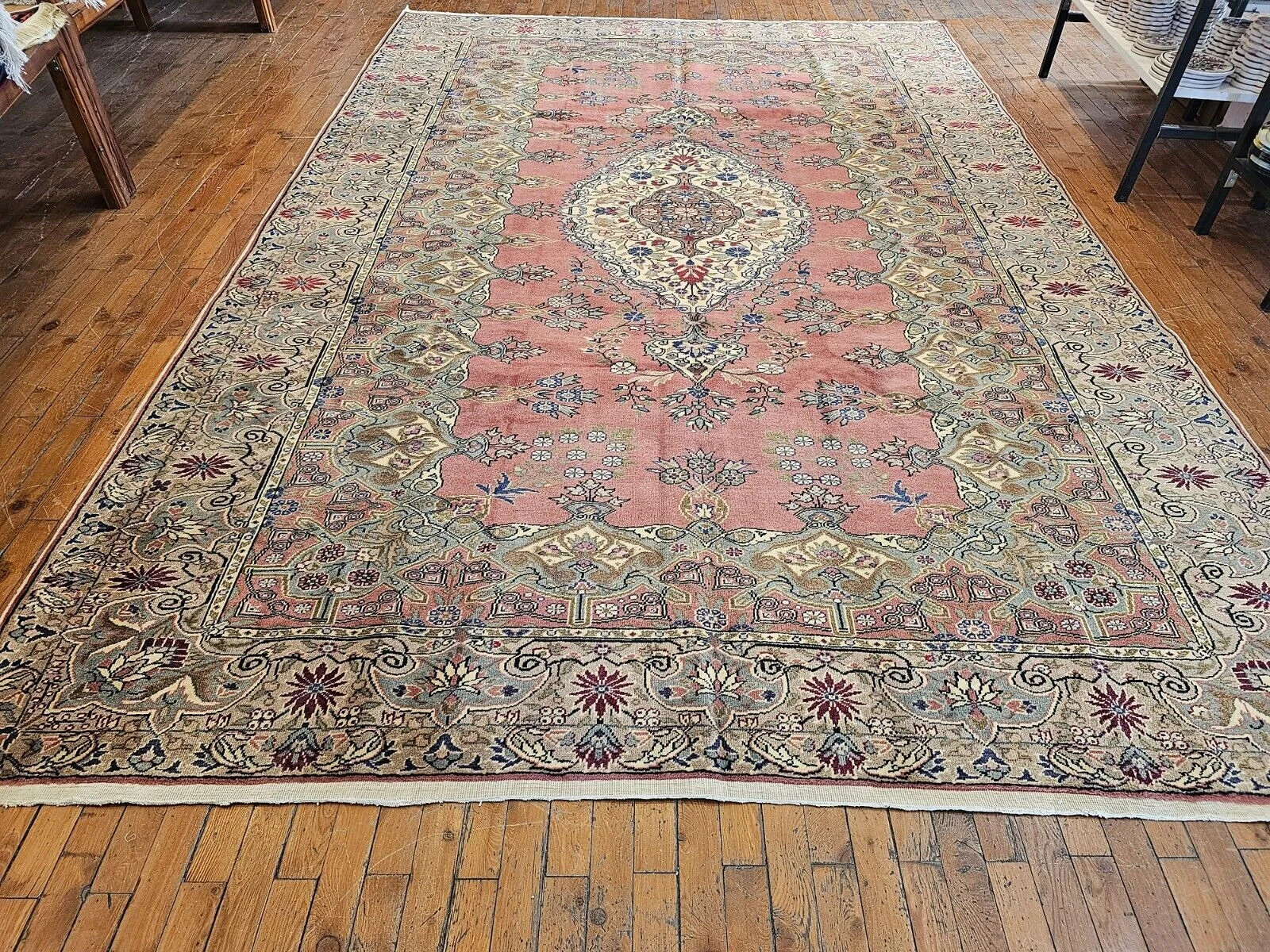 Exquisite Vintage 1950's Natural Dye Wool Pile High-End Hereke Rug 7x10ft gallery