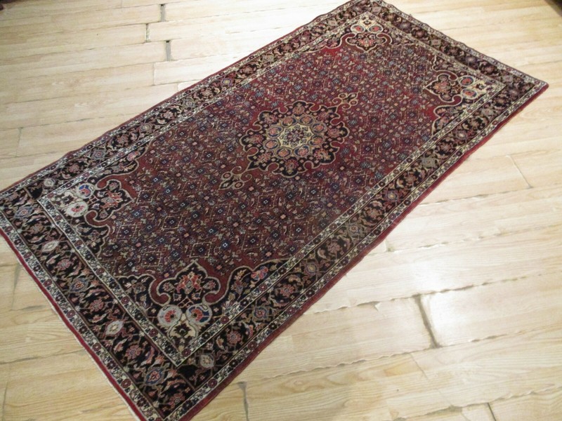 ESTATE ANTIQUE Circa 1900 4x8 KURDISH-BIDJAR HANDMADE-KNOTTED WOOL RUG 582858 gallery