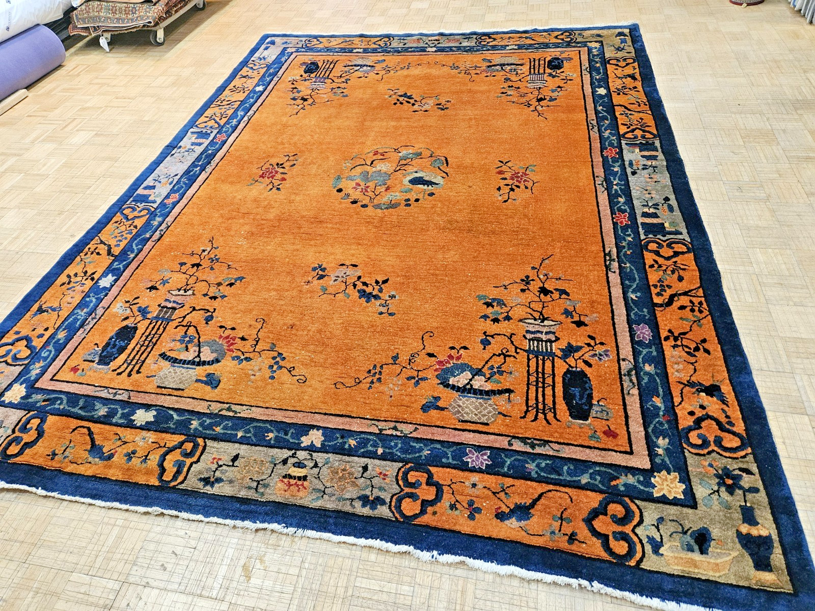 9x12 CHINESE RUG ANTIQUE ART DECO 1920's AUTHENTIC 100% WOOL ORIENTAL EXCELLENT gallery