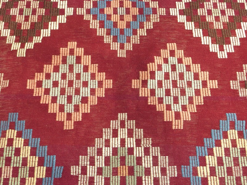 Area Rug, Vintage Turkish Kilim, Red Color Wool Rugs, Large Sard Carpet 59"x110" gallery