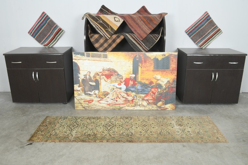 2x7 Turkish Wool Runner Rug Hand-Knotted Vintage Oushak Rug Decor Carpet,1154 gallery