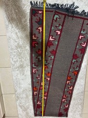 Vintage Wool Kilim Runner Rug 300×52 cm – 100% Wool Tribal Hallway Rug
