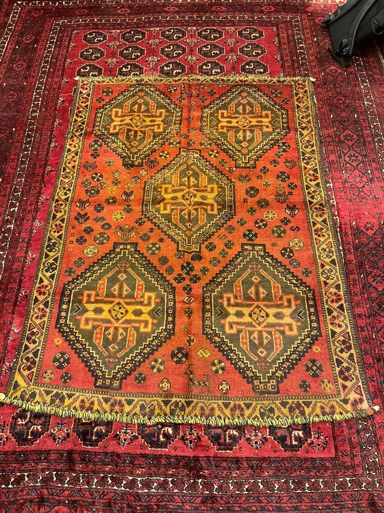 5 X 4 FT COLLECTORS’ ITEM Antique Natural Vegetable Dye Kazak Vase Design Carpet
