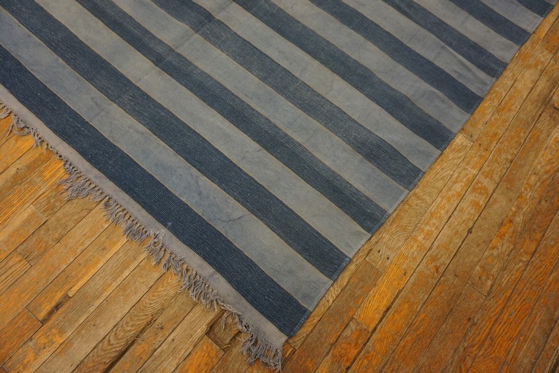 10X15 Vintage Indian Dhurries Blue Cotton Area Rug 1935 gallery