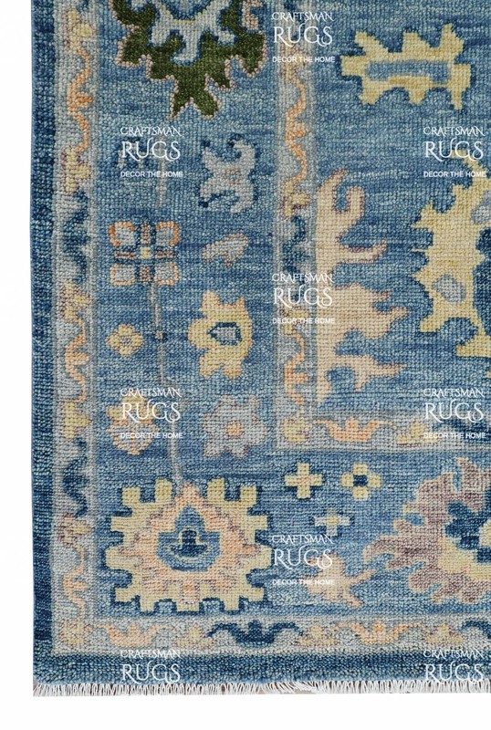 Handknotted Sky Blue Multi Floral Geometric Rug 8x10 ft gallery