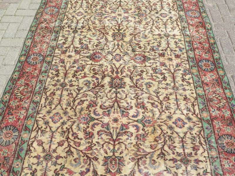 Floor Carpet, Vintage Rug, Anatolia Carpet, Distressed Rug Handmade Rug 65"x109" gallery