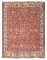 Vintage 9’2″ x 11’10” Traditional Hand Knotted Vegetable Dye Wool Area Rug