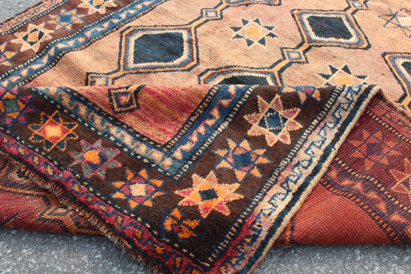 Terra Cotta Geometric Tribal Turkish 4' 11" x 7' 7" Brown Hand Knotted Area Rug gallery