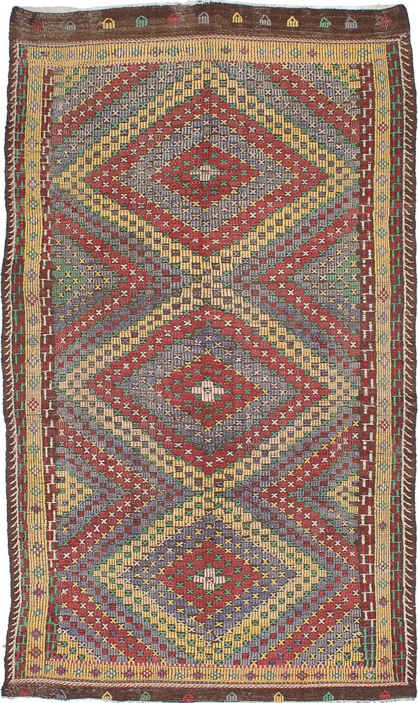 Vintage Hand Woven Area Rug 5'3" x 9'4" Traditional Wool Oriental Carpet