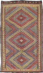 Vintage Hand Woven Area Rug 5’3″ x 9’4″ Traditional Wool Oriental Carpet