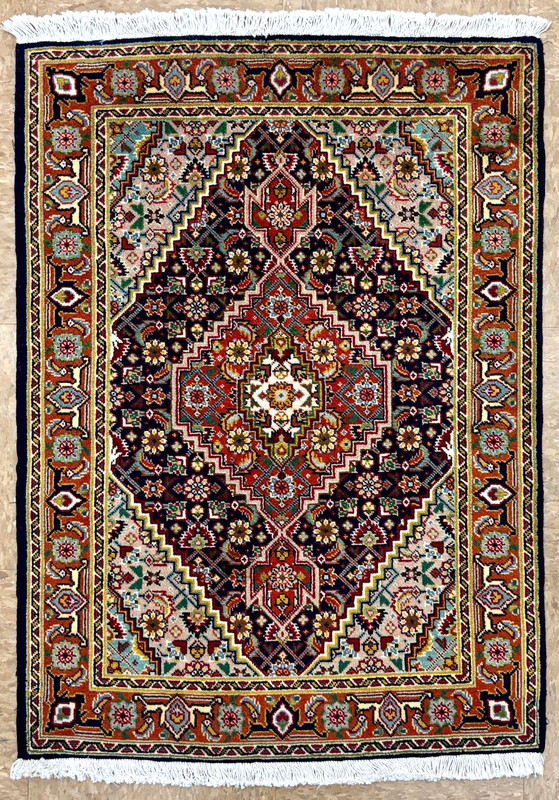 Hand Knotted Vintage Wool Rug 2x3 Navy Blue Tribal Oriental Accent Carpet gallery