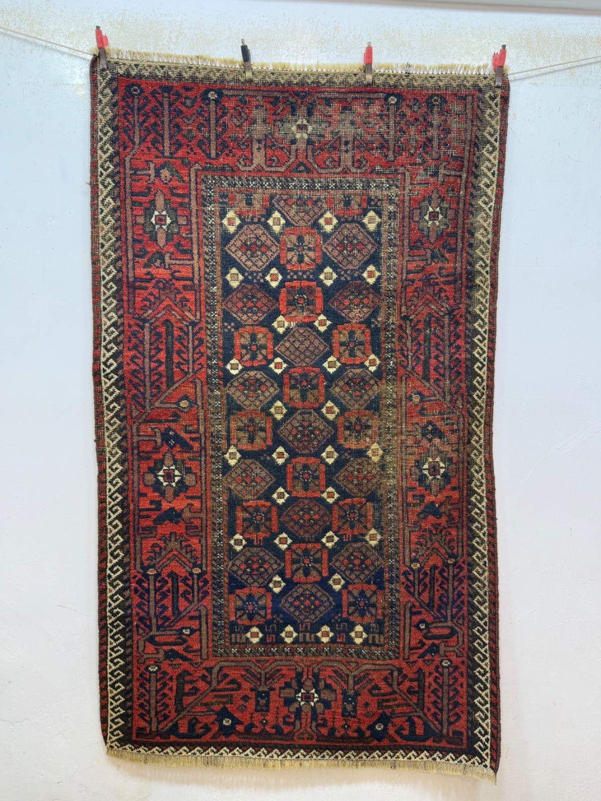 Vintage Beautiful Hand Knotted Distressed Worn Oriental Wool Rug 148x86 Cm gallery