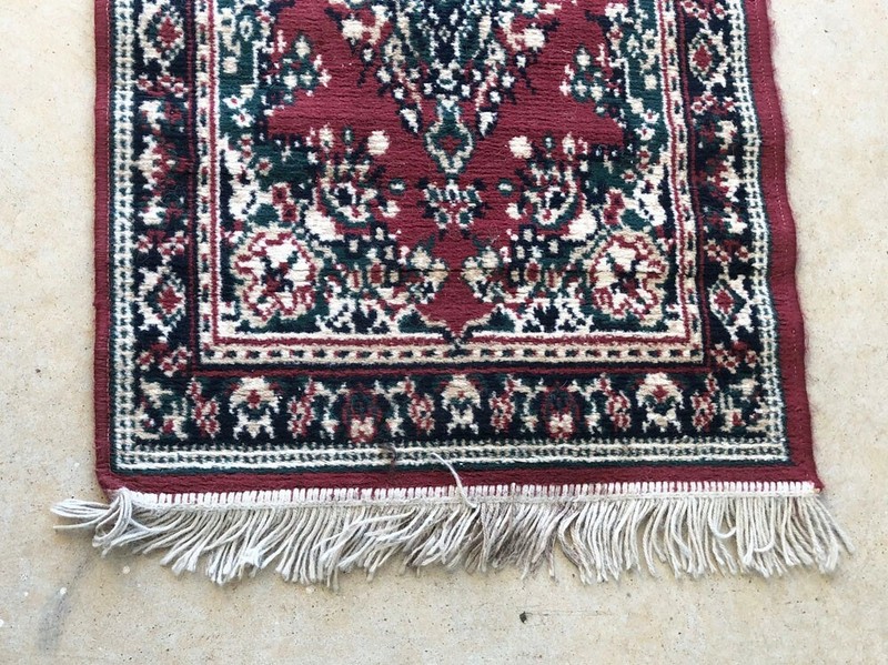 Vintage Oriental / Middle Eastern-Style Runner Rug - 94"x23" w/2 1/2" Fringe gallery