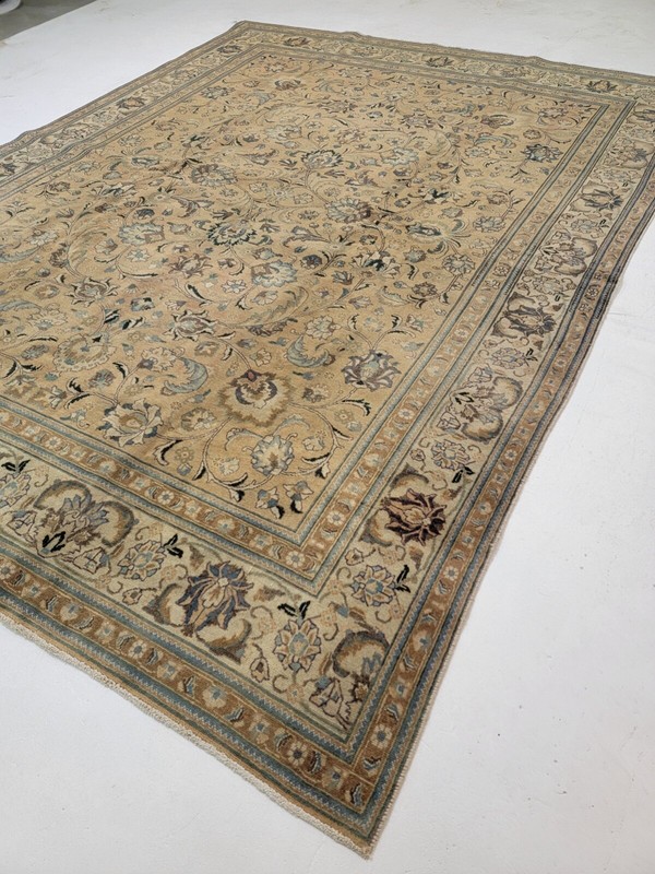 Antique Oriental Hand-Knotted Wool Area Rug Beige/Blue/Brown 9'4" x 12'7" gallery
