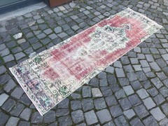 Turkish Vintage Rug Handmade Wool Rug Bohemian Runner Rug Home Rug 2,1 x 6,6 ft