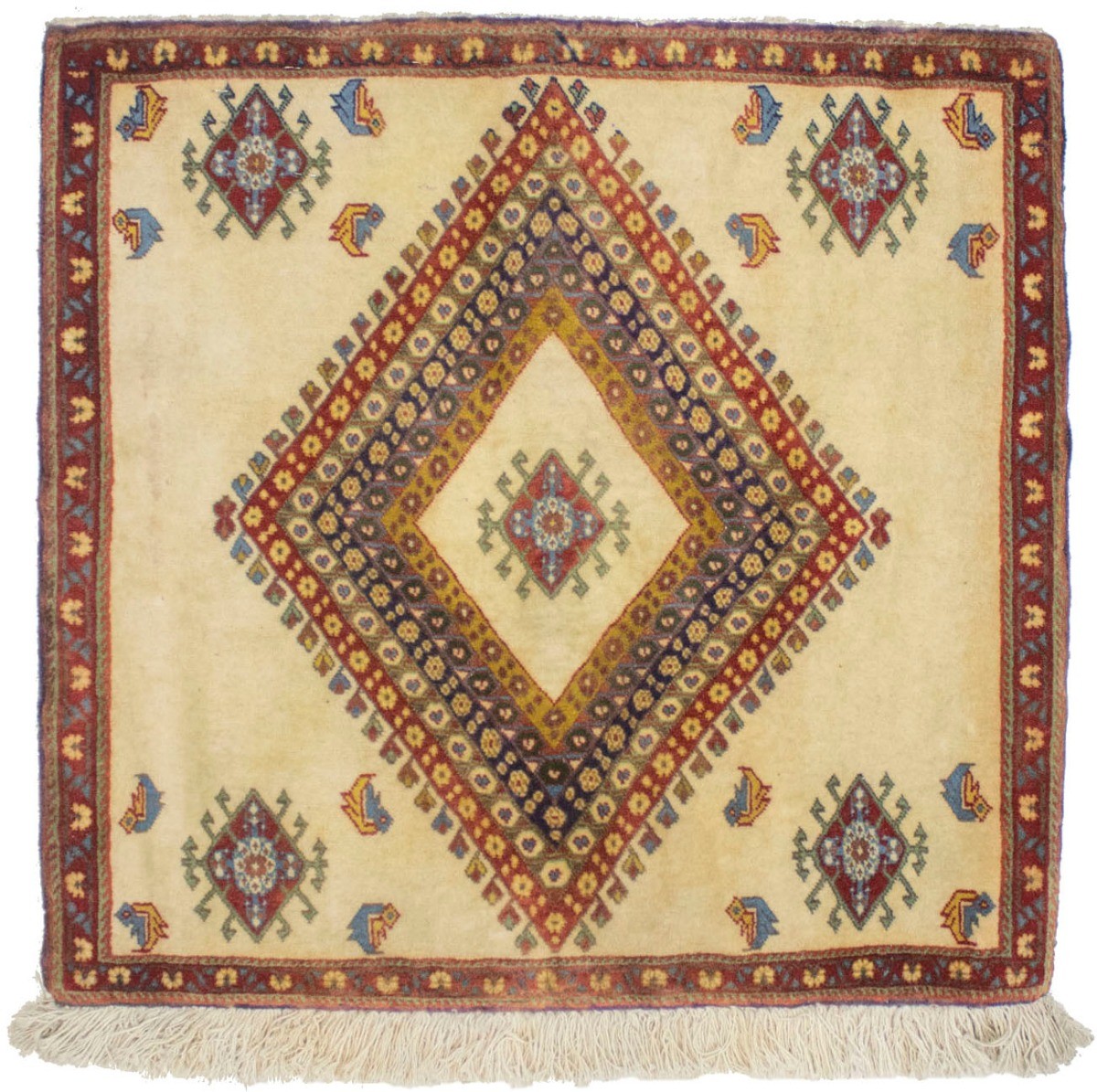 Hand-Knotted Vintage 2X2 Tribal Square Rug Oriental Entryway/Bathroom Carpet gallery
