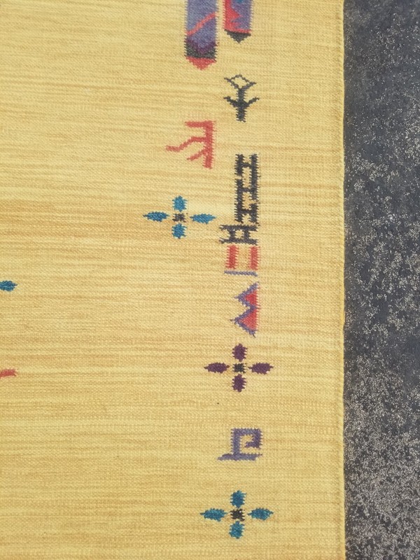 Vintage Traditional Handmade Beautiful Moroccan Kilim Floor Rug Carpet 120x68 cm gallery