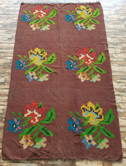 Vintage Handmade Traditional vibrant floral Kilim Floor Rug Carpet 185×110 cm