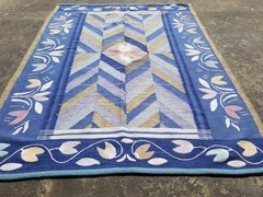 Vintage Traditional Handmade Scandinavian Style Wool Multicolor Kilim 6.4×4.8 ft
